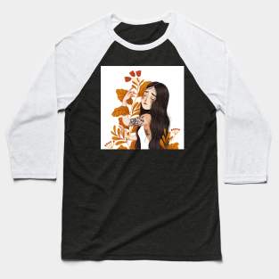 Golden Flowers Baseball T-Shirt